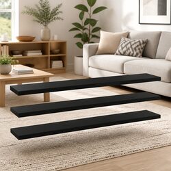 Bookshelf Boards 4 pcs Black 60x10x1.5 cm Engineered Wood Shelving Panels