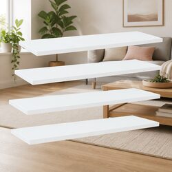 Bookshelf Boards 4 pcs White 60x20x1.5 cm Engineered Wood Storage Shelves