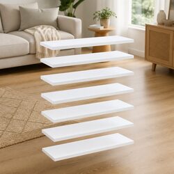 Bookshelf Boards 8 pcs White 60x20x1.5 cm Storage Shelves Engineered Wood