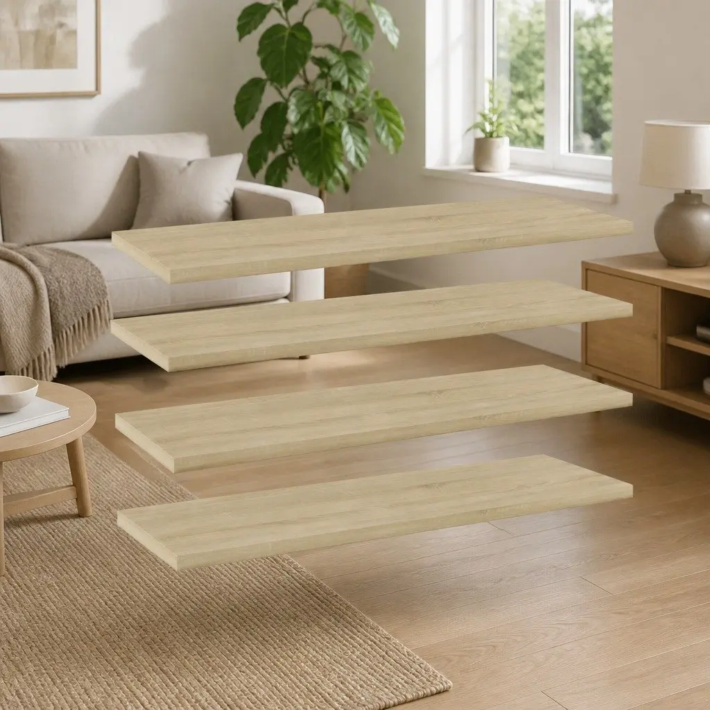Bookshelf Boards 4 Piece Storage Shelving Panels 60x20x1.5 cm Engineered Wood Sonoma Oak