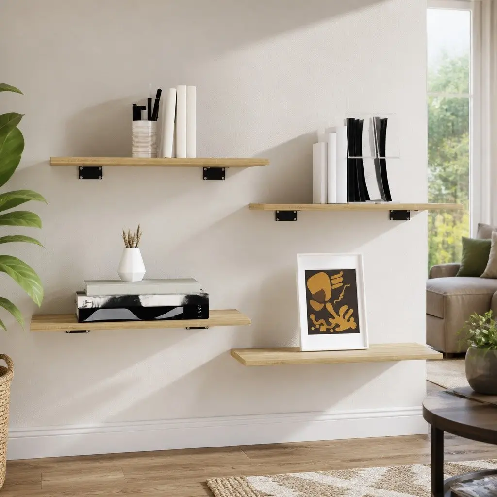 Bookshelf Boards Engineered Wood 60x30x1.5 cm Sonoma Oak 4 Piece Storage Shelves