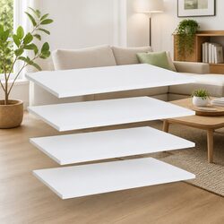 Bookshelf Boards 4 pcs White 60x40x1.5 cm Storage Shelves Floating Wall Mounted
