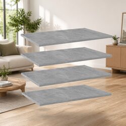 Bookshelf Boards Engineered Wood Grey 60x40x1.5 cm Set of 4 Floating Shelves