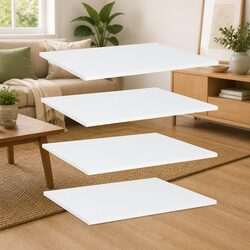 Floating Shelf Boards 4 Pack White Wall Mount Storage Shelving Bookcase Panels