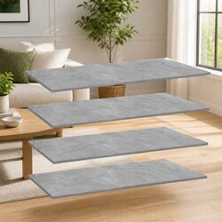 Floating Bookshelf Boards Grey 4 Piece Set Wall Storage Shelves Display