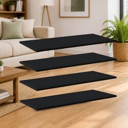 Floating Shelf Boards 4 Pack Black Wall Mount Storage Shelving Unit Organiser