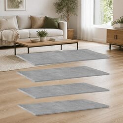 Floating Shelf Boards 4 Pack Grey Engineered Wood Wall Storage Display Organiser