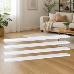 Floating Bookshelf Boards White 4-Piece Storage Shelves Wall Mounted Display