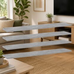 Bookshelf Boards 4 pcs Grey Engineered Wood Floating Shelves Storage Solution