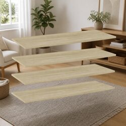 Floating Shelves Boards 4 Pack Wall Mounted Storage Engineered Wood Brown
