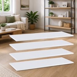 Floating Shelf Boards 4 Pack White Storage Wall Mount Display Bookshelf Panels