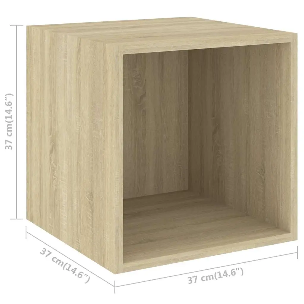 Wall Cabinet Floating Storage Shelves 37x37x37 cm Engineered Wood Brown Set of 2