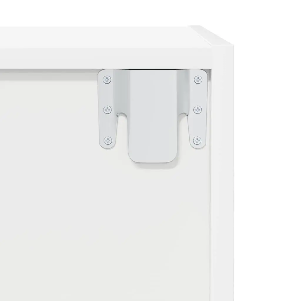 Wall-mounted TV Cabinet White Storage Unit 3 Compartments