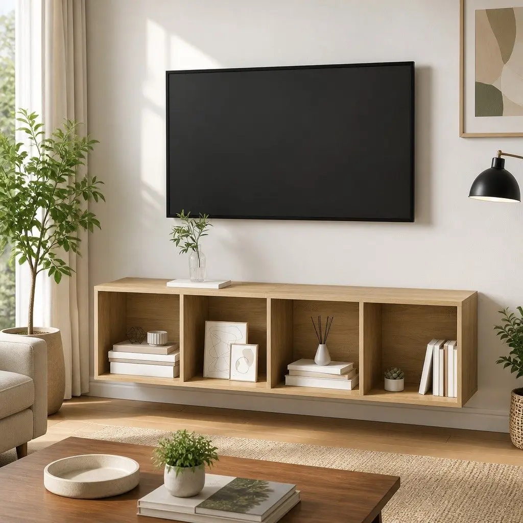 Wall-mounted TV Cabinet Flexible Mounting Options 37 x 37 x 142.5 cm Brown Engineered Wood