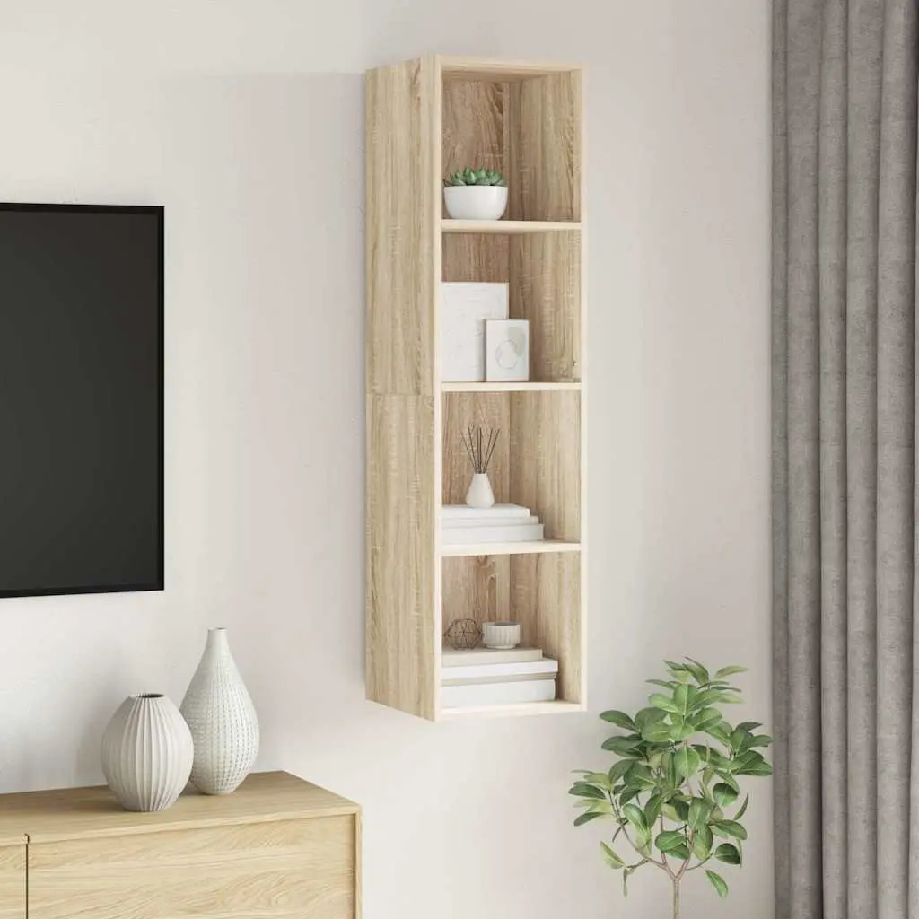 Wall-mounted TV Cabinet Flexible Mounting Options 37 x 37 x 142.5 cm Brown Engineered Wood