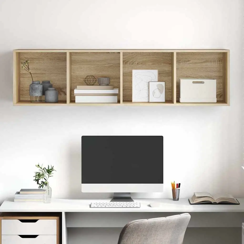 Wall-mounted TV Cabinet Flexible Mounting Options 37 x 37 x 142.5 cm Brown Engineered Wood