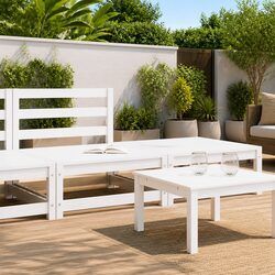 Outdoor Sectional Sofa Lounge Set 2 Piece White Garden Furniture Modular