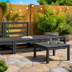 Outdoor Sectional Sofa Lounge Set 2 Piece Grey Garden Seating Modular Furniture