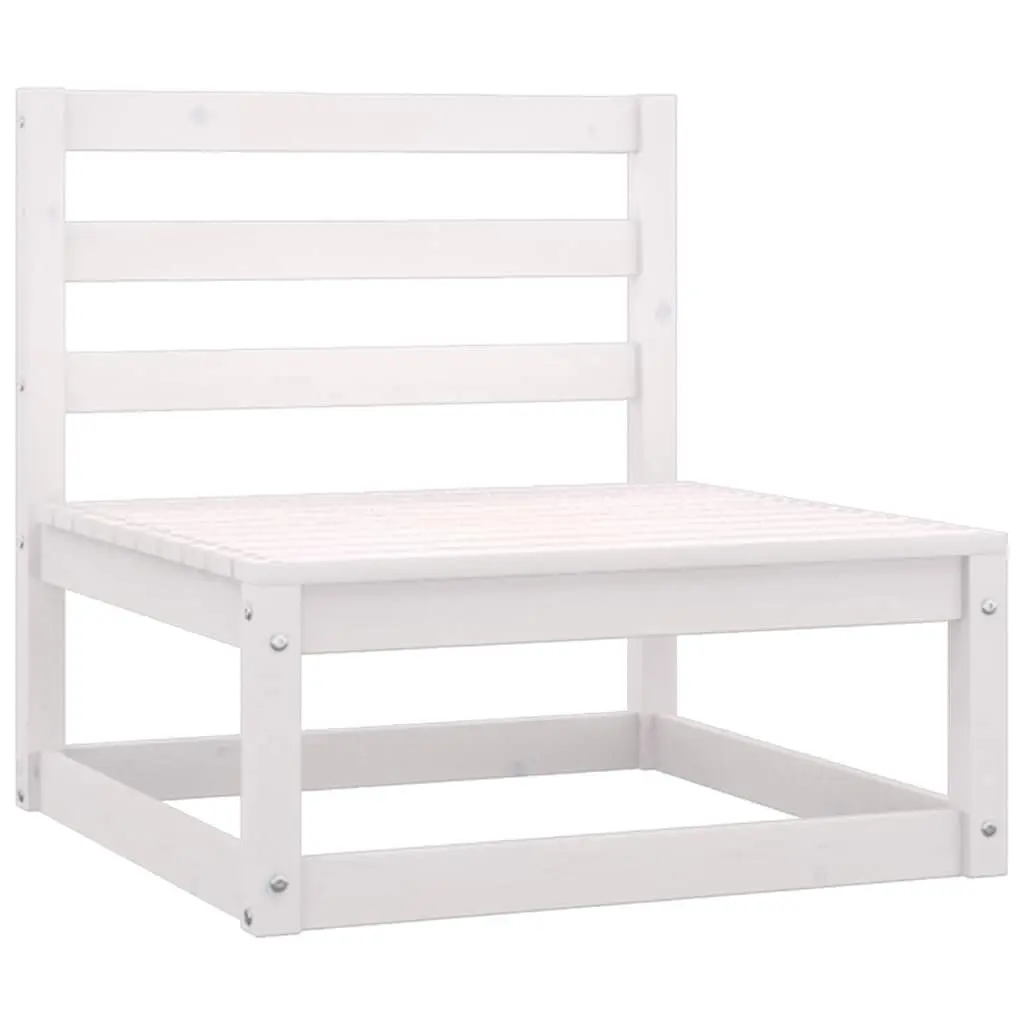 Garden Lounge Set 2 Piece White Pinewood Outdoor Sofa with Cushions Modular
