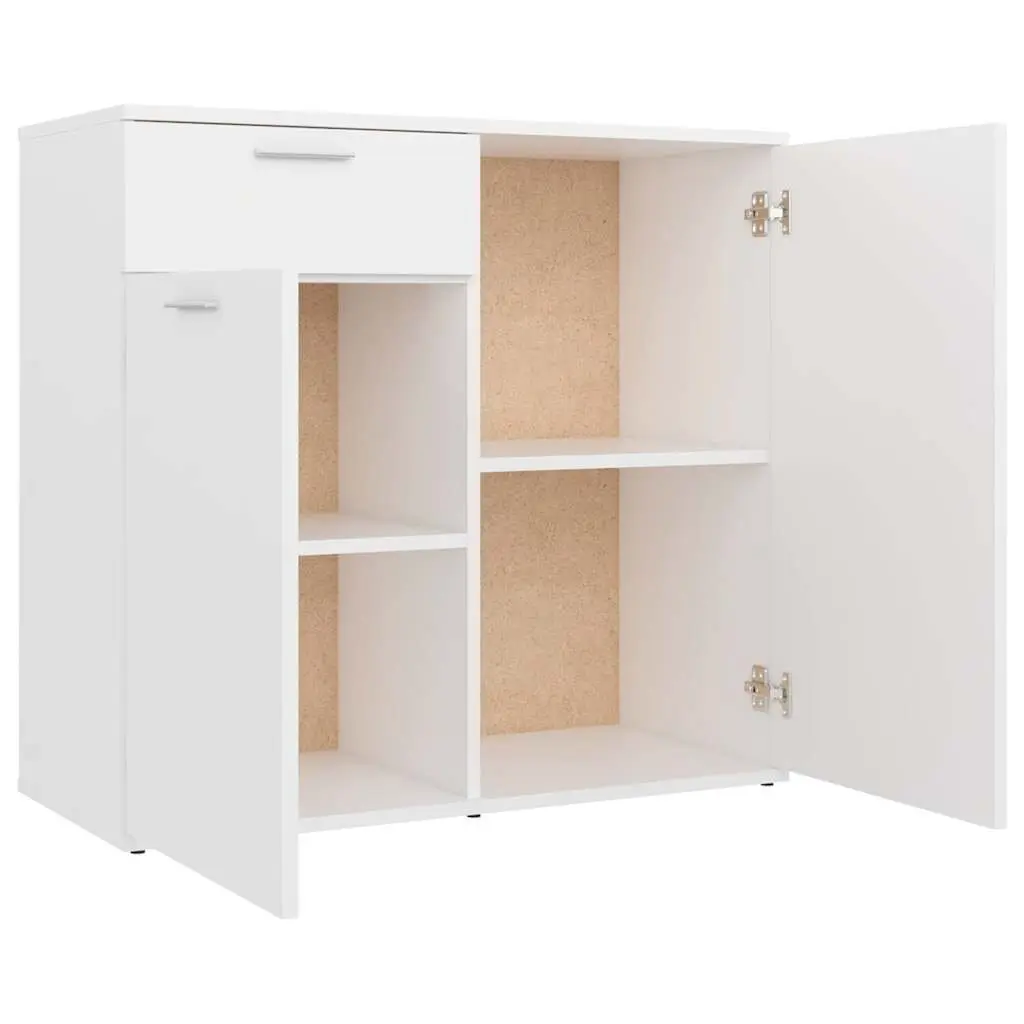 Sideboard Storage Cabinet 80x36x75cm White 2 Doors Drawer Home Furniture