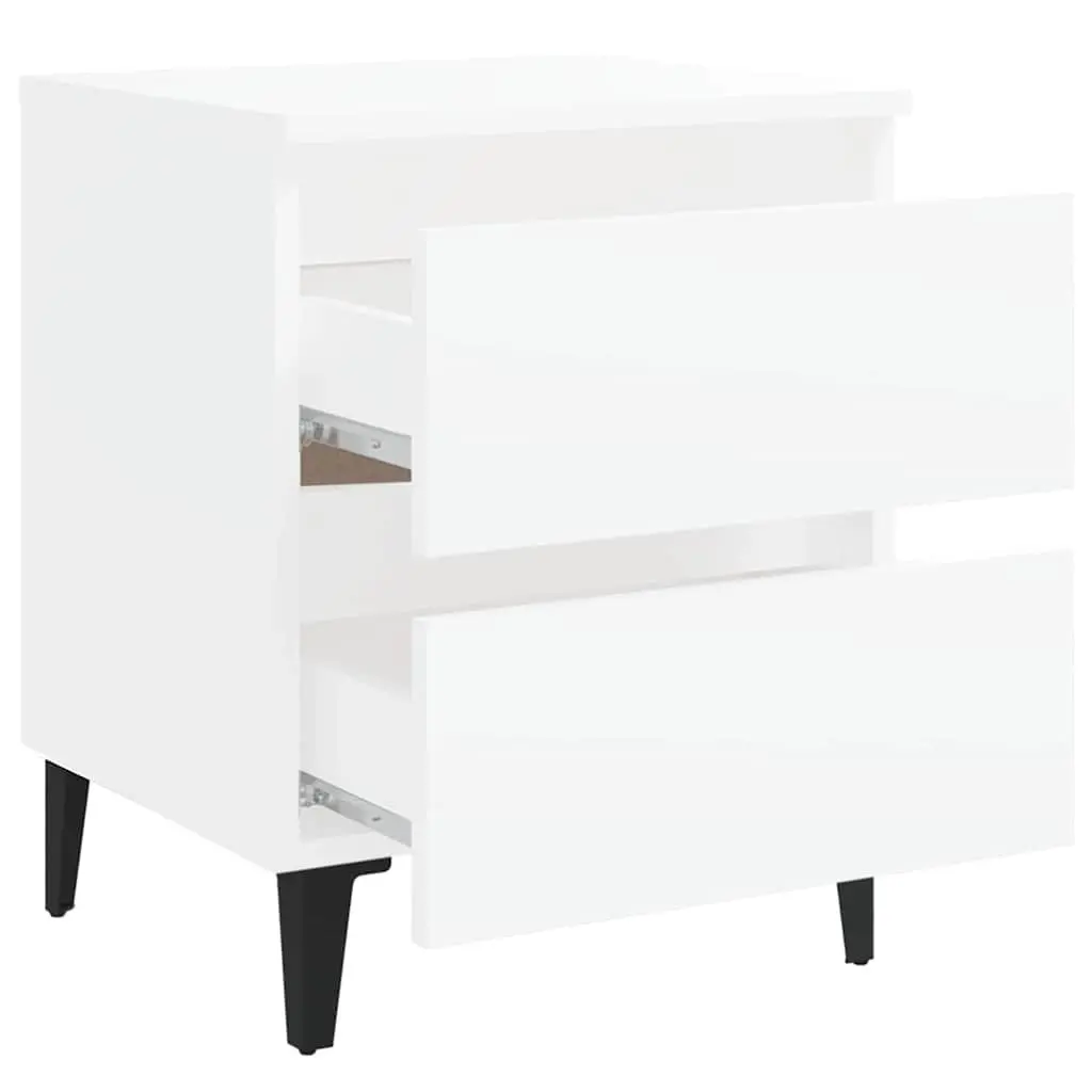 Bedside Tables Set of 2 White Bed Cabinets Nightstands with Drawers Storage