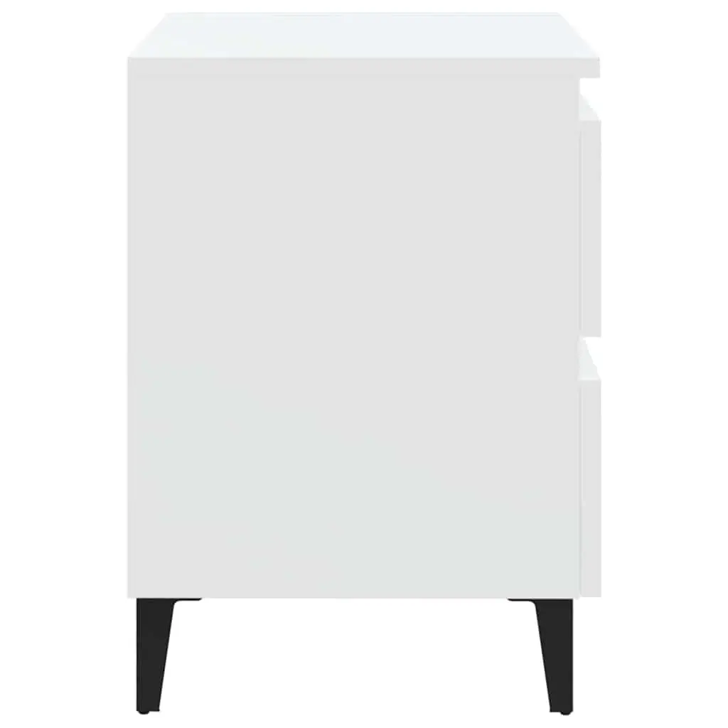 Bedside Tables Set of 2 White Bed Cabinets Nightstands with Drawers Storage