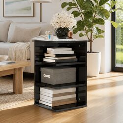 Grey Side Cabinet with Shelves Storage Furniture Living Room Sideboard Unit