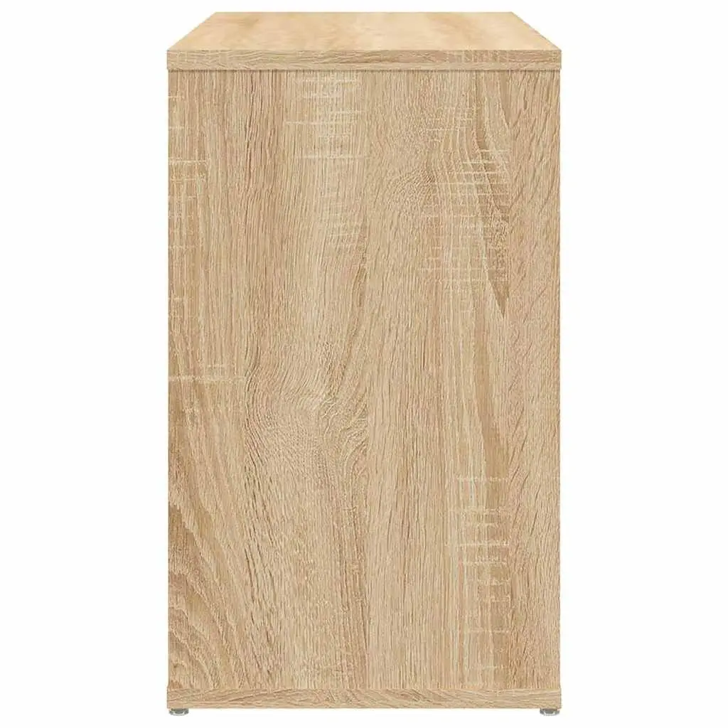 Side Cabinet Brown Storage Furniture 2 Shelf Engineered Wood