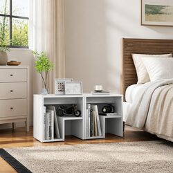 Bedside Table Nightstand Cabinet White 40x30x40 cm Engineered Wood 2 Pack