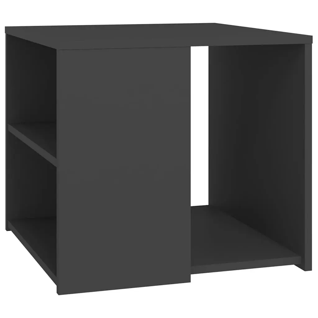 Side Table 3 Shelf Storage Cabinet Grey 50x50x45 cm Accent Furniture