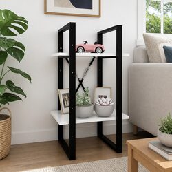 2-Tier Book Cabinet White 40x30x70 cm Storage Shelving Unit Bookcase Display