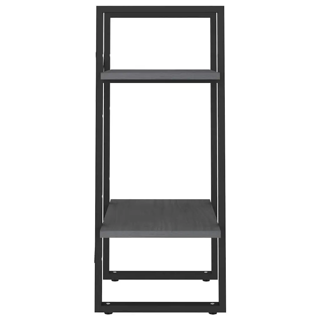 2-Tier Book Cabinet Solid Pine Wood Grey 40x30x70 cm Storage Bookshelf