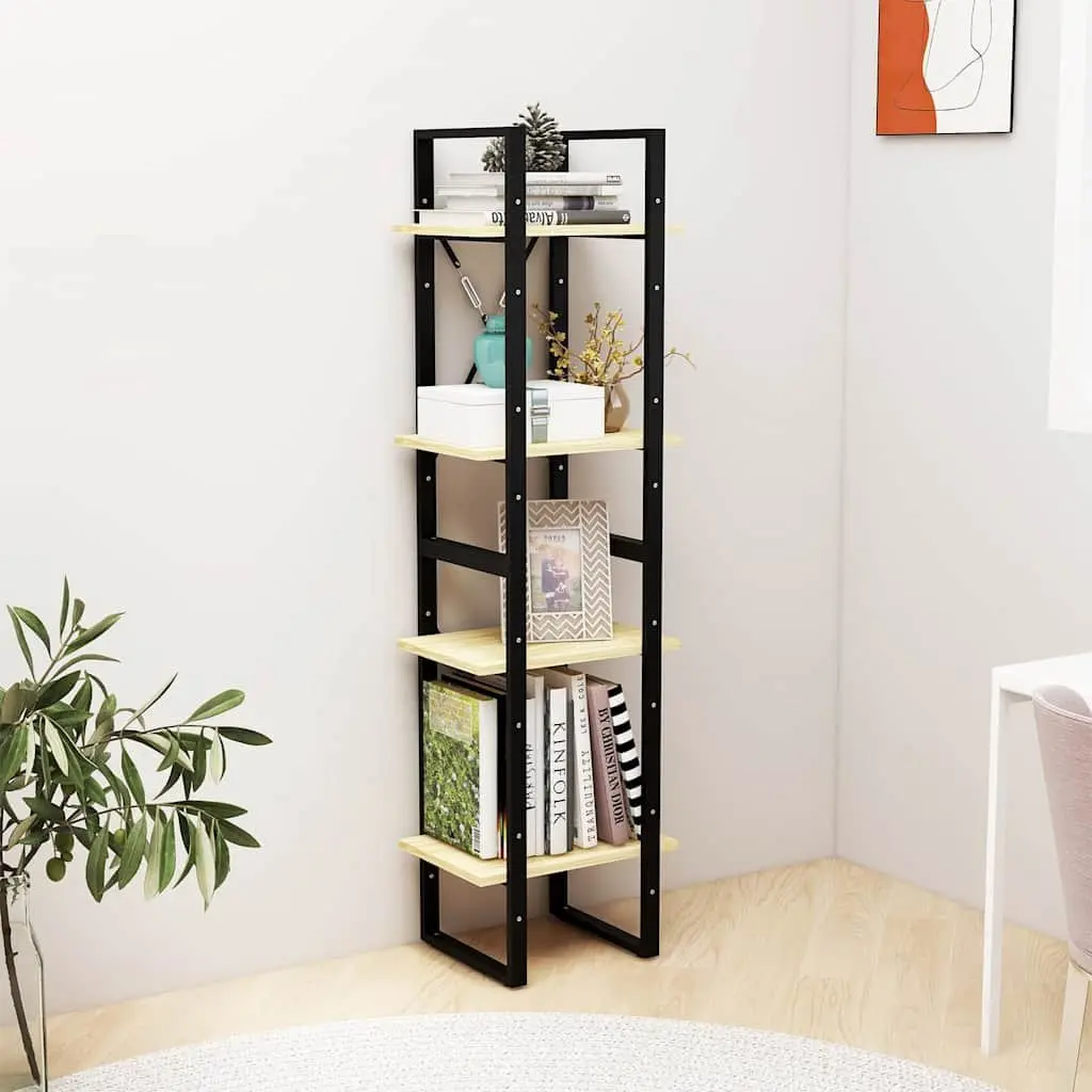 4-Tier Book Cabinet Solid Pine Wood Bookshelf Storage Unit 40x30x140cm Brown