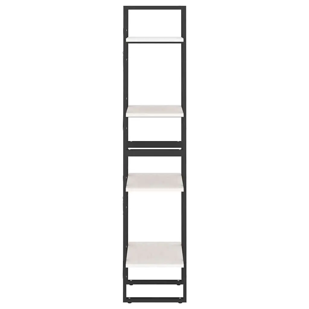 4-Tier Book Cabinet Solid Pine Wood White Bookshelf Storage Display Stand