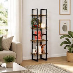 4-Tier Book Cabinet 40x30x140 cm Standing Bookshelf Storage Shelving Unit Brown