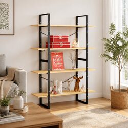 4-Tier Book Cabinet Storage Shelving Unit Solid Pine Wood Brown 100x30x140cm