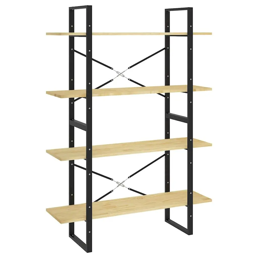 4-Tier Book Cabinet Solid Pine Wood Brown 100x30x140cm