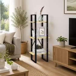 3-Tier Wooden Book Cabinet Shelving Unit Storage Display Brown Standing Shelf