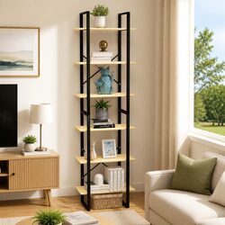 Storage Shelf 60x30x210 cm Wooden Bookcase Display Stand Shelving Unit
