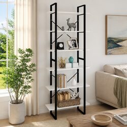 High Cabinet White 80x30x210 cm Tall Shelving Unit Engineered Wood Bookcase
