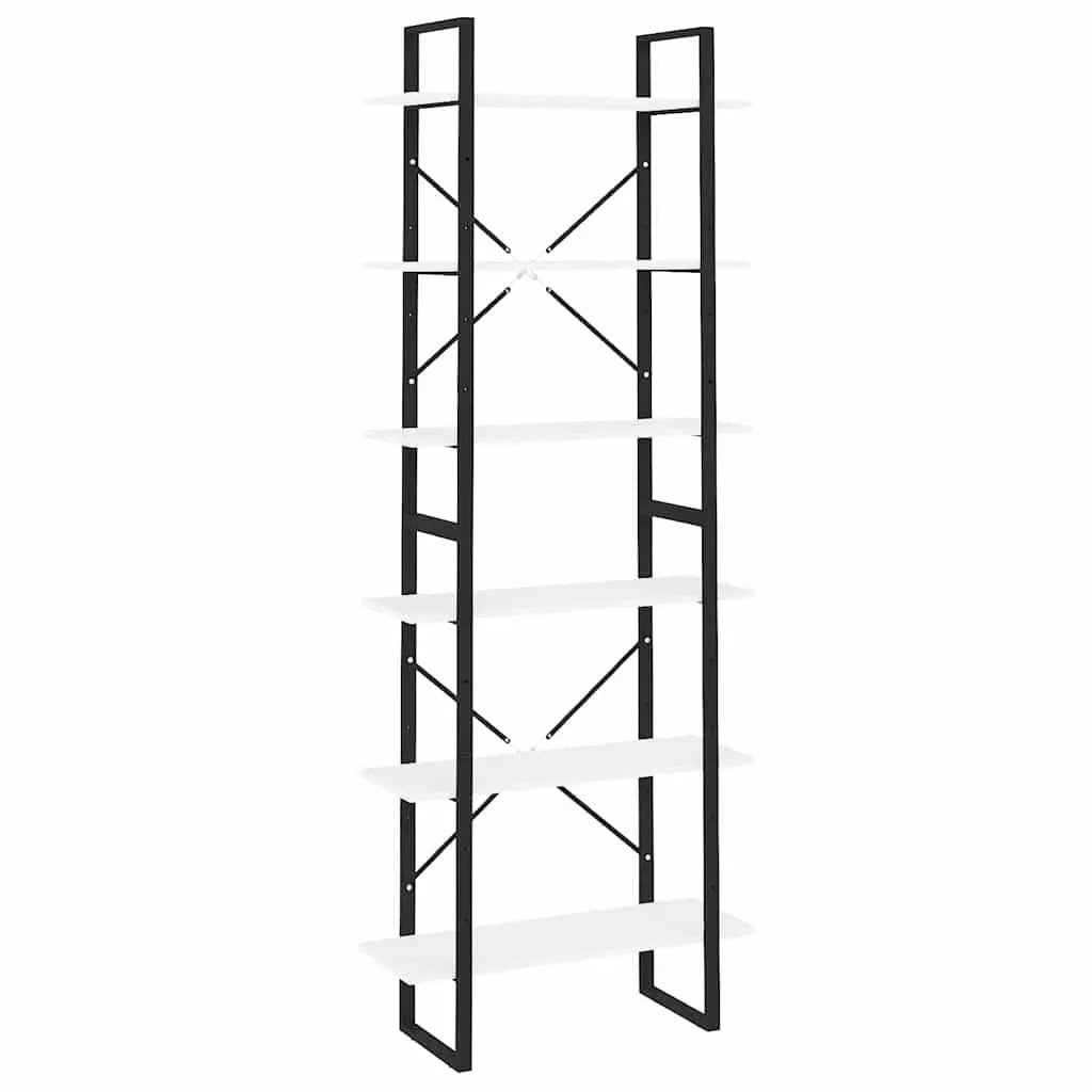 High Cabinet Tall Shelving Unit 80x30x210 cm White Engineered Wood Bookcase