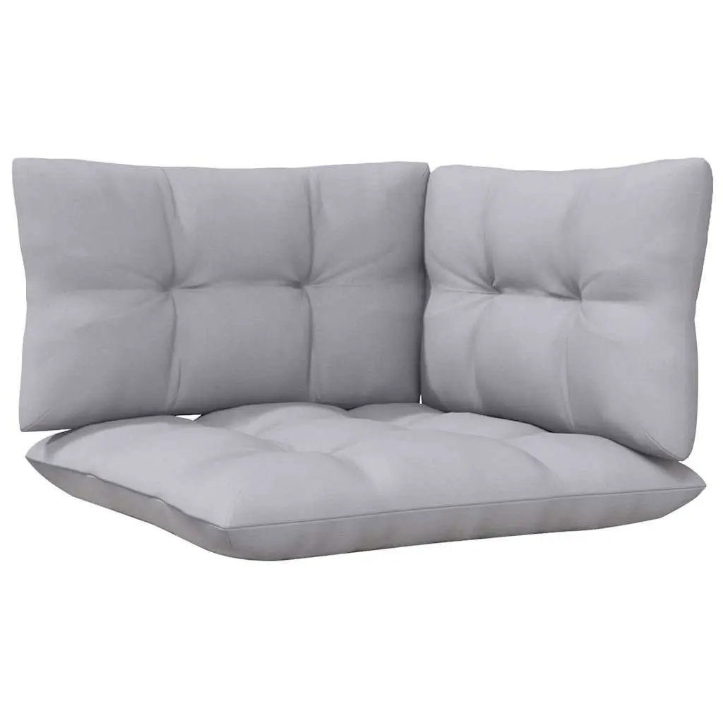3 Piece Garden Lounge Set Solid Pinewood Grey Cushions Outdoor Sectional Sofa