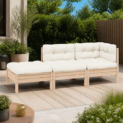 Outdoor Sectional Sofa Lounge Set 3 Piece Garden Furniture Modular Patio Seating
