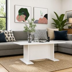 Modern White Coffee Table for Living Room Lounge Sofa Side Accent Furniture