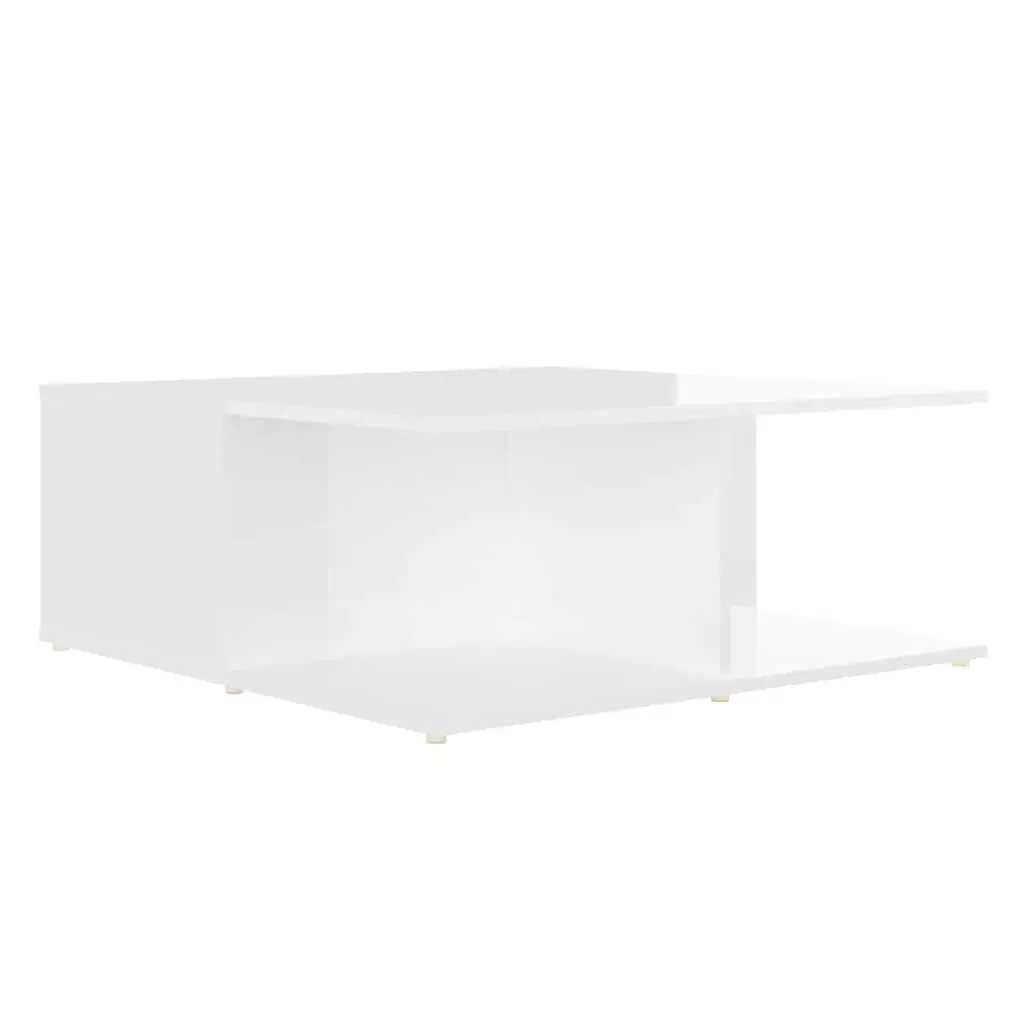 Coffee Table with Storage Drawers 80x80x31cm White Engineered Wood