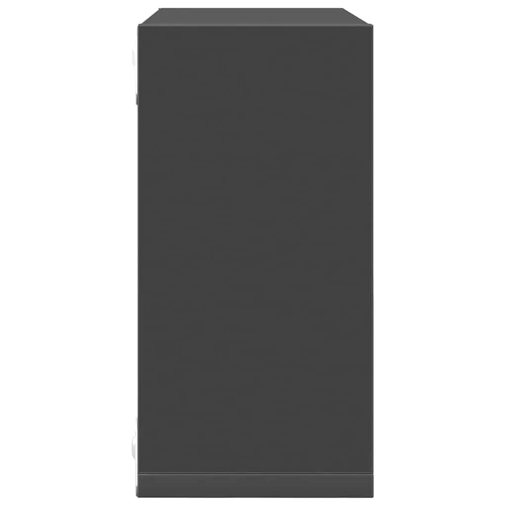 Wall Cube Shelves Set 4 Piece Grey Floating Storage Display Organiser