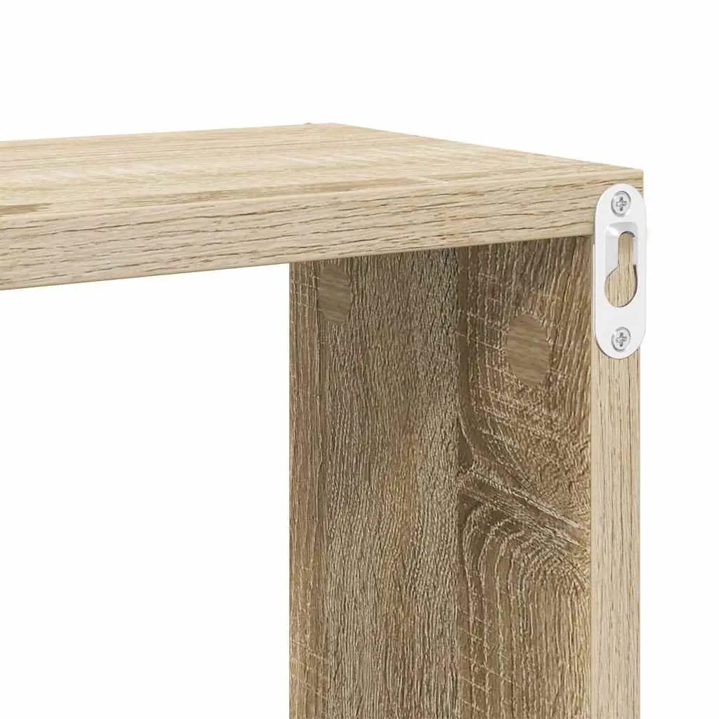 Wall Cube Shelves Set 4 Piece Floating Storage Display Organizer White Sonoma Oak