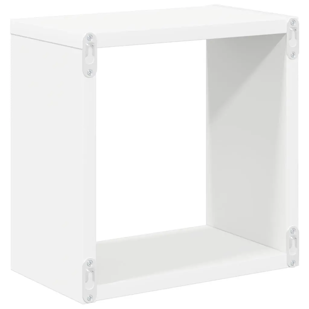 Wall Cube Shelves Set 4 Piece Floating Storage Display Organiser White