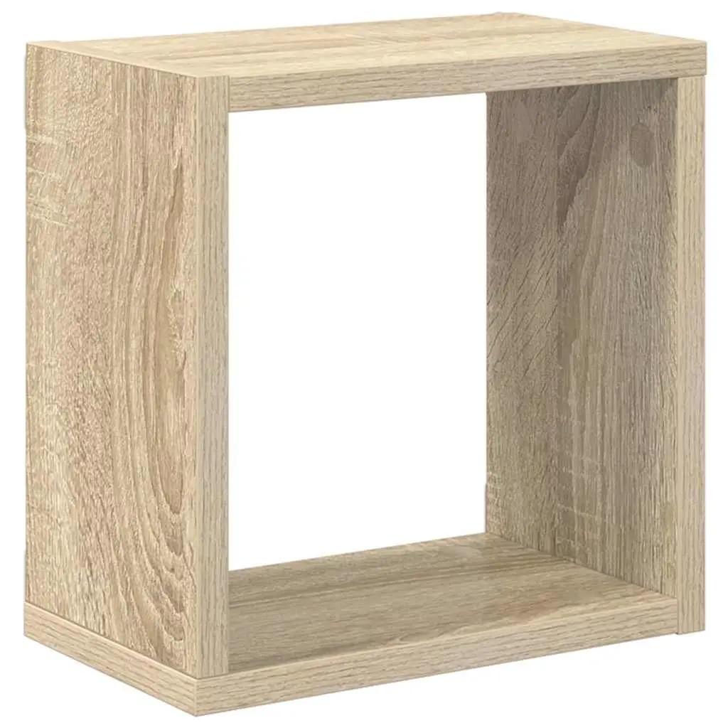 Wall Cube Shelves Floating Storage Display Organiser Set 6 Pieces Brown