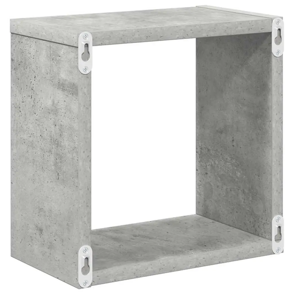Wall Cube Shelves Floating Storage Display 6 Pieces Grey